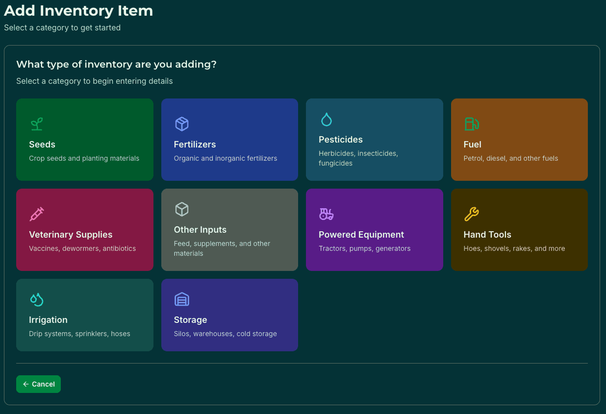 Inventory item detail with transactions and stock history