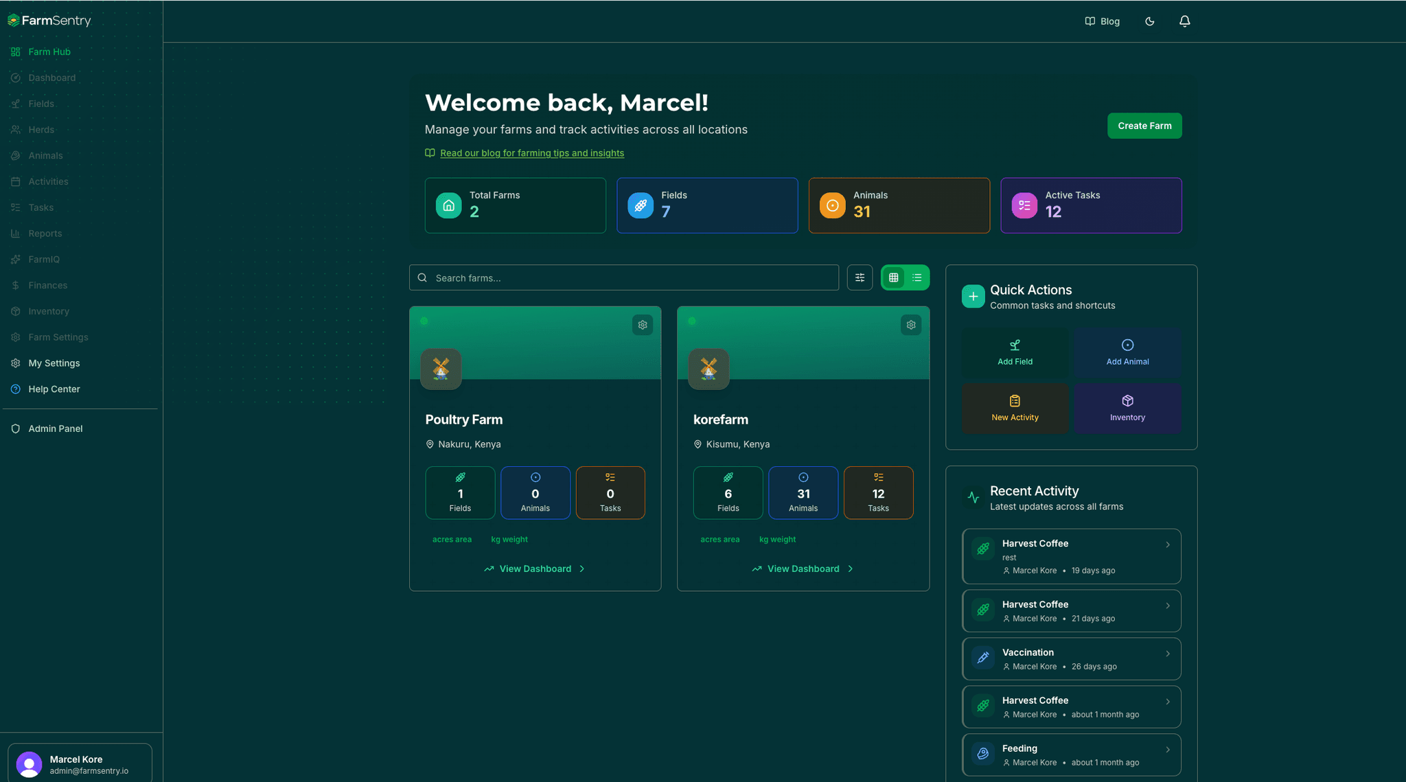 FarmSentry Dashboard